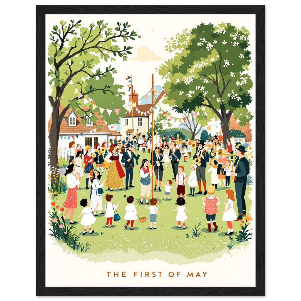 May Day Maypole Folk Tradition — Framed Art Print | Wild Thread Co UK