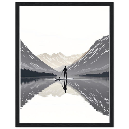 Canal Paddleboard Loch Reflection Dawn — Framed Art Print | Wild Thread Co UK