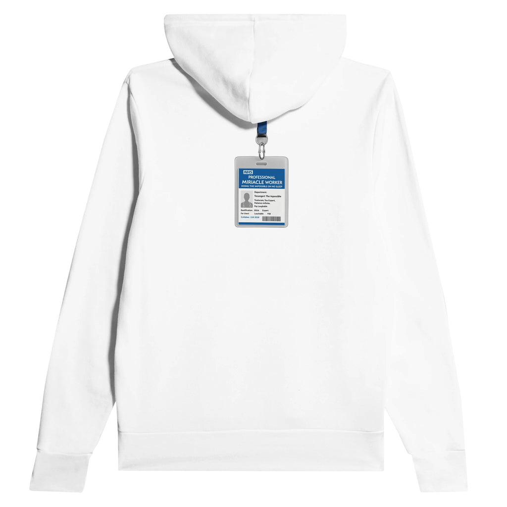 Nurse Nhs Id Card Spoof Hoodie — detail view | Wild Thread Co