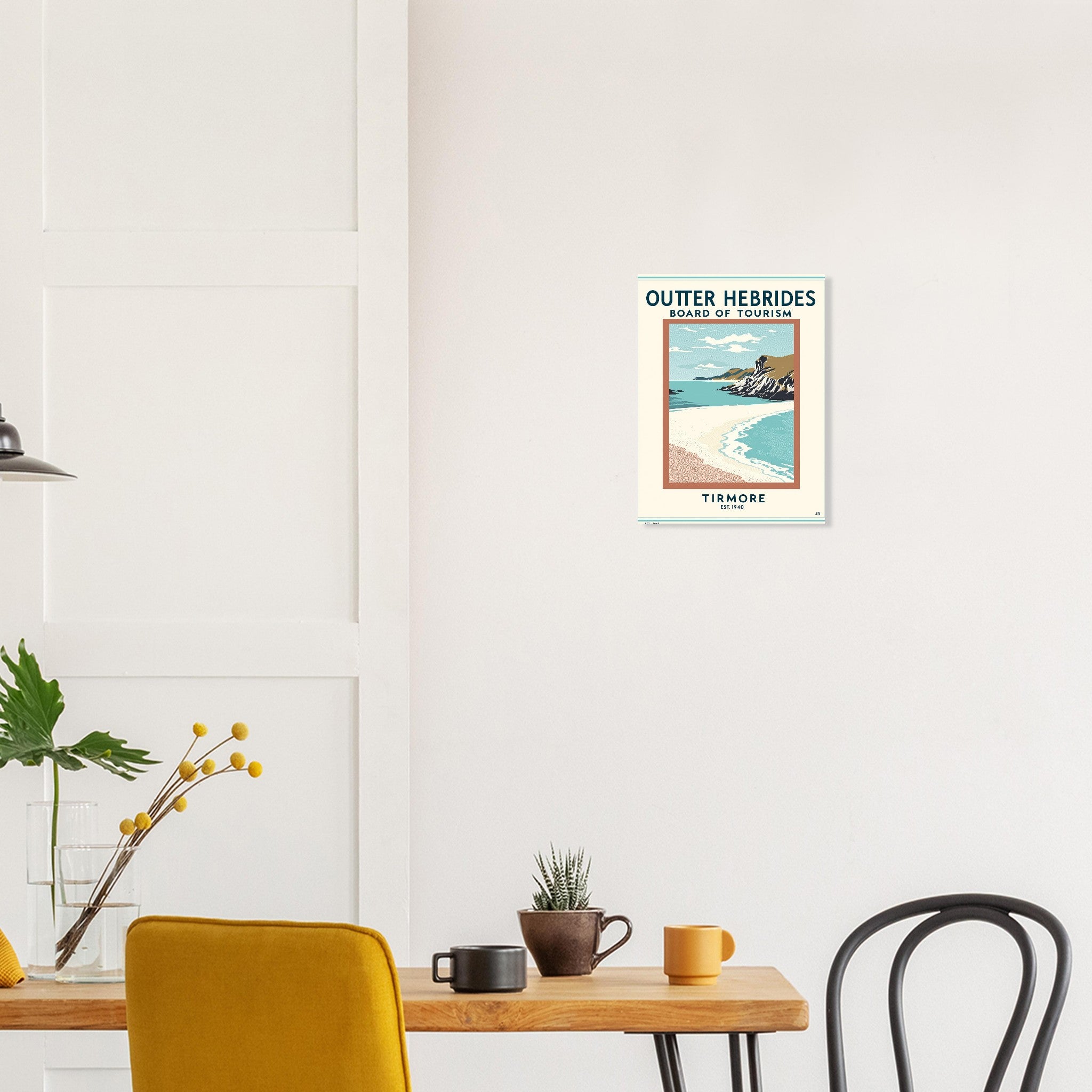 Outer Hebrides Vintage Travel Poster Art Print — detail view | Wild Thread Co