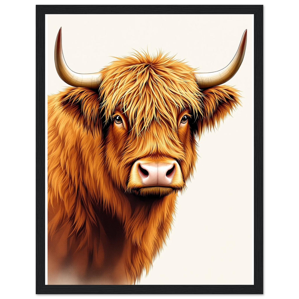 Highland Cattle Portrait Framed Print Wall Art Ready to Hang UK — Framed Art Print | Wild Thread Co UK