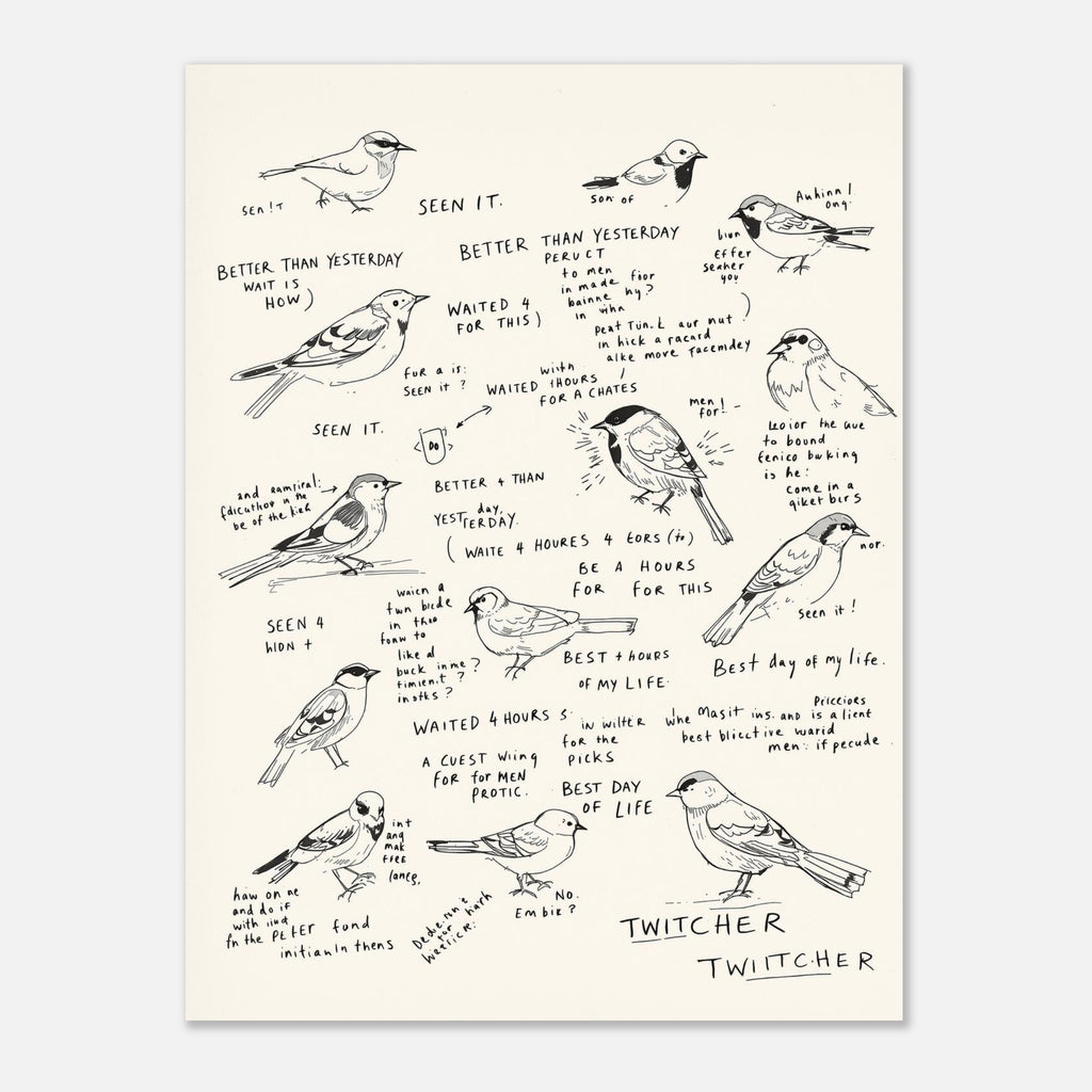 Birdwatching Twitcher Art Print Poster Wall Art UK — Art Print | Wild Thread Co
