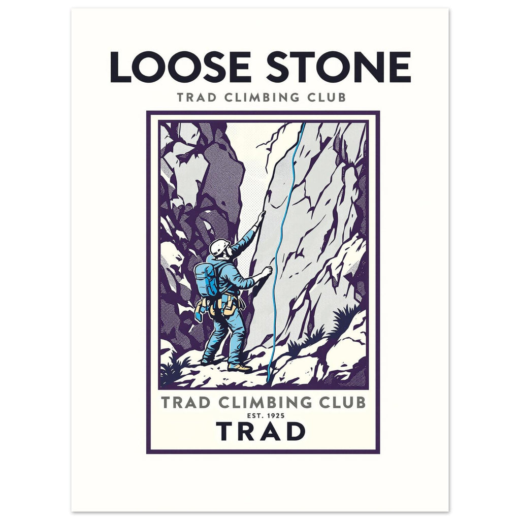 Loose Stone Vintage Travel Poster Art Print — detail view | Wild Thread Co