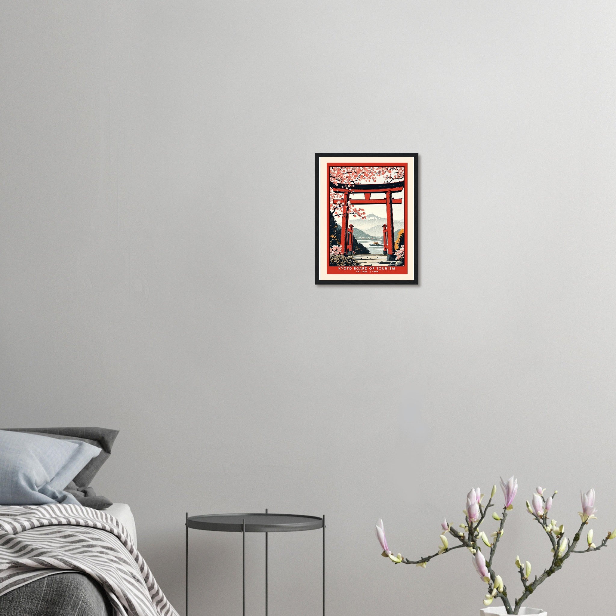 Kyoto Vintage Travel Poster Framed Art Print — detail view | Wild Thread Co