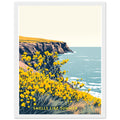 Gorse Coastal Moor Yellow Framed Art Print — detail view | Wild Thread Co