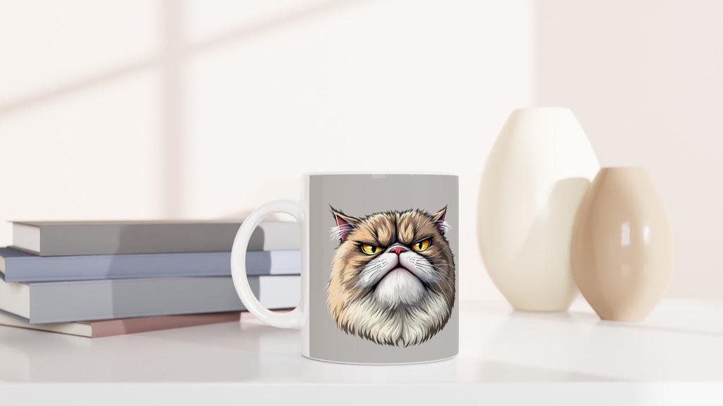 Grumpy Cat Face Mug — detail view | Wild Thread Co