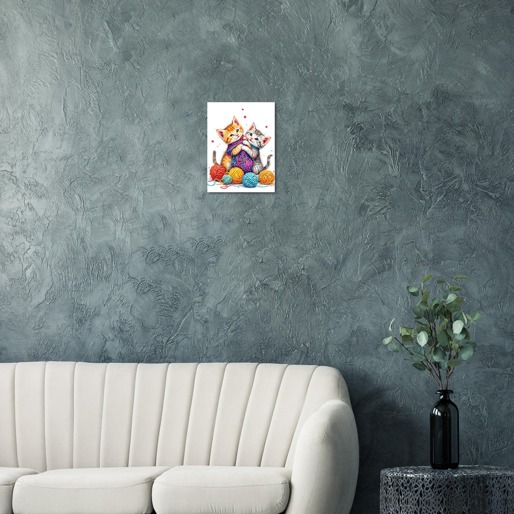 Cats Playing Yarn Art Print Art Print — detail view | Wild Thread Co