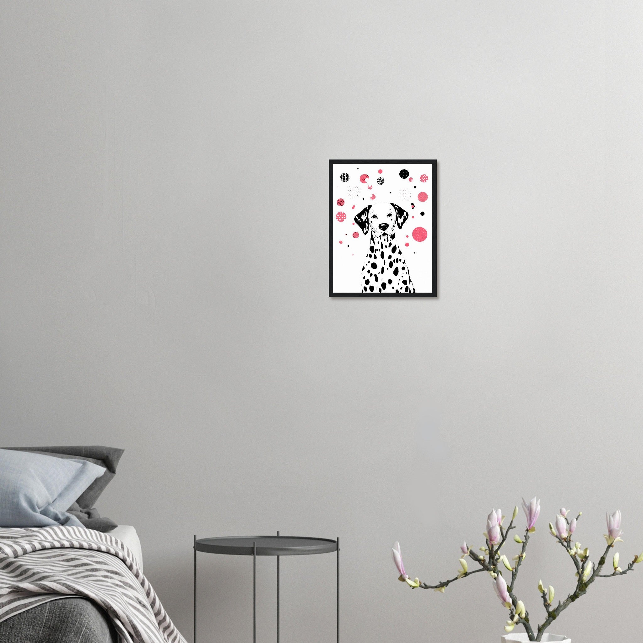 Dalmatian Spots Art Framed Print Wall Art Ready to Hang UK Framed Art Print — detail view | Wild Thread Co