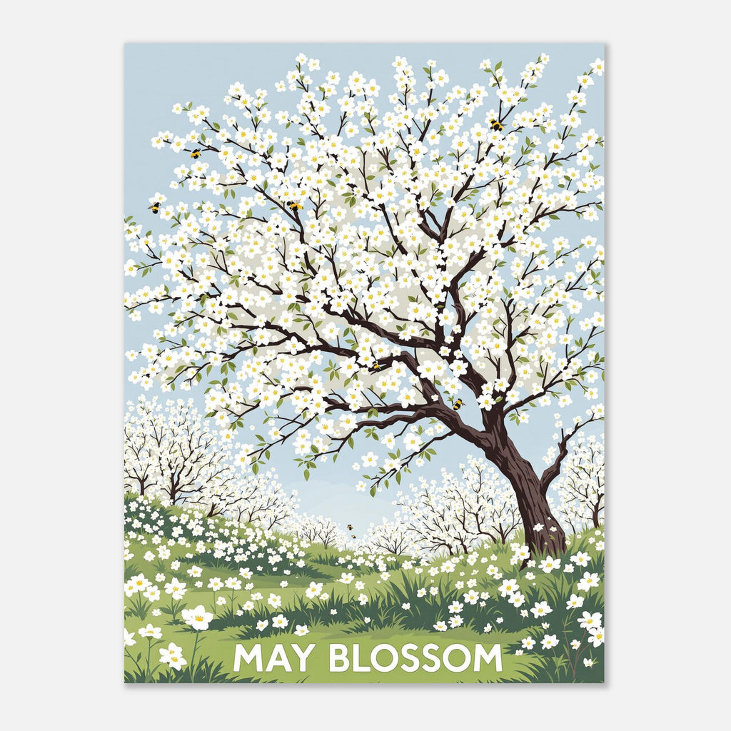 May Blossom Hawthorn Art Print Art Print — detail view | Wild Thread Co