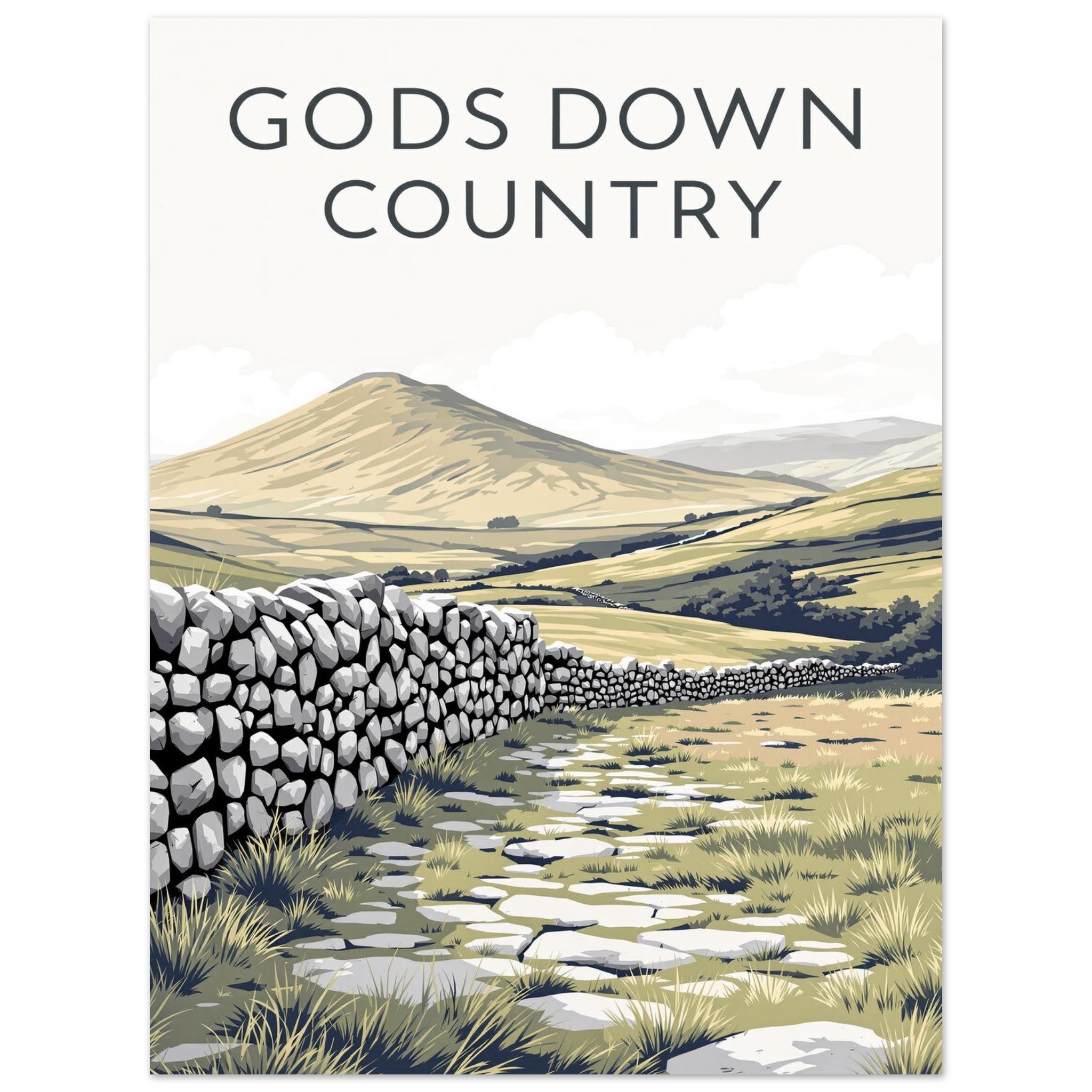 Yorkshire Dales Gods Own Country A1 UK Art Print Art Print — detail view | Wild Thread Co