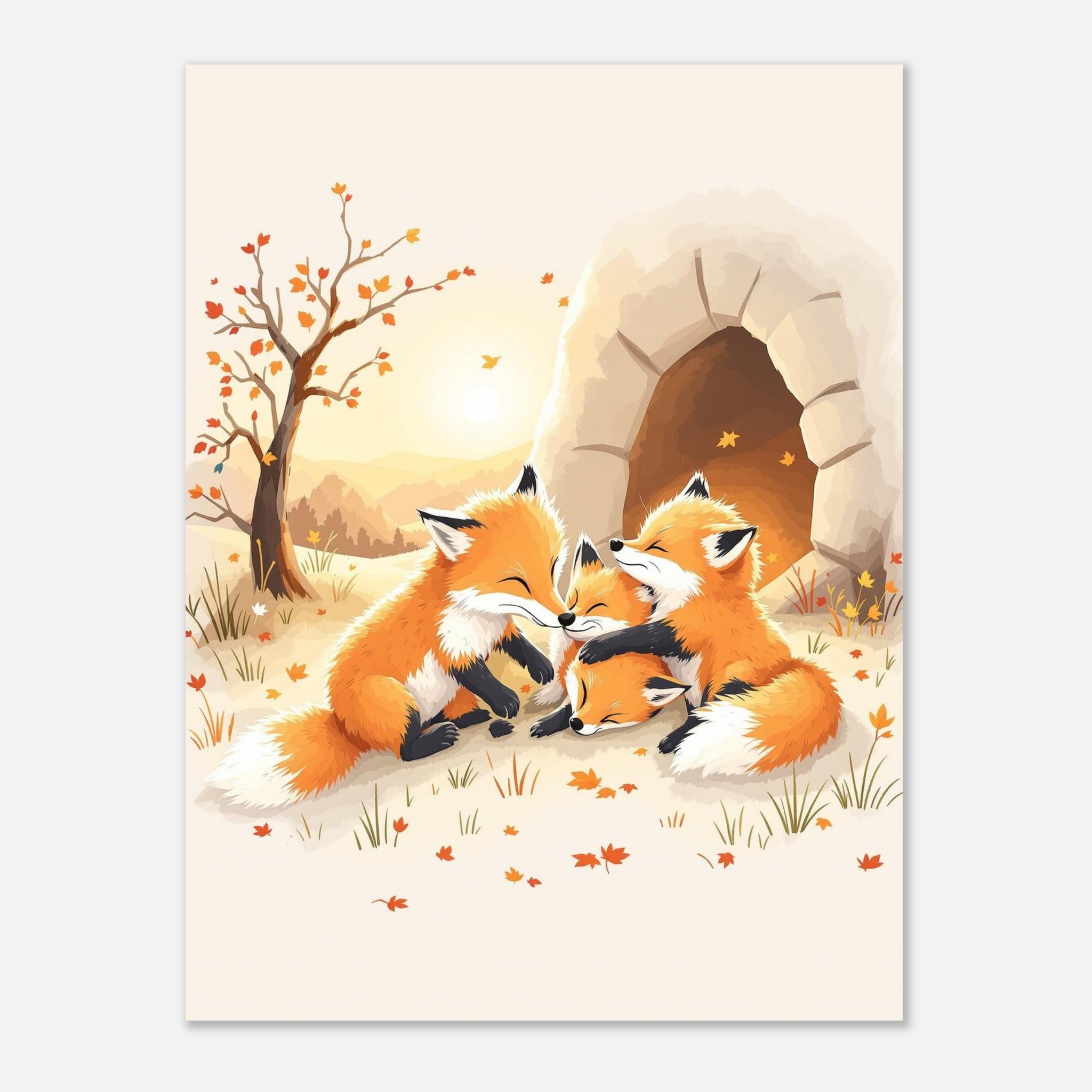 fox cubs playing Art Print Art Print — detail view | Wild Thread Co