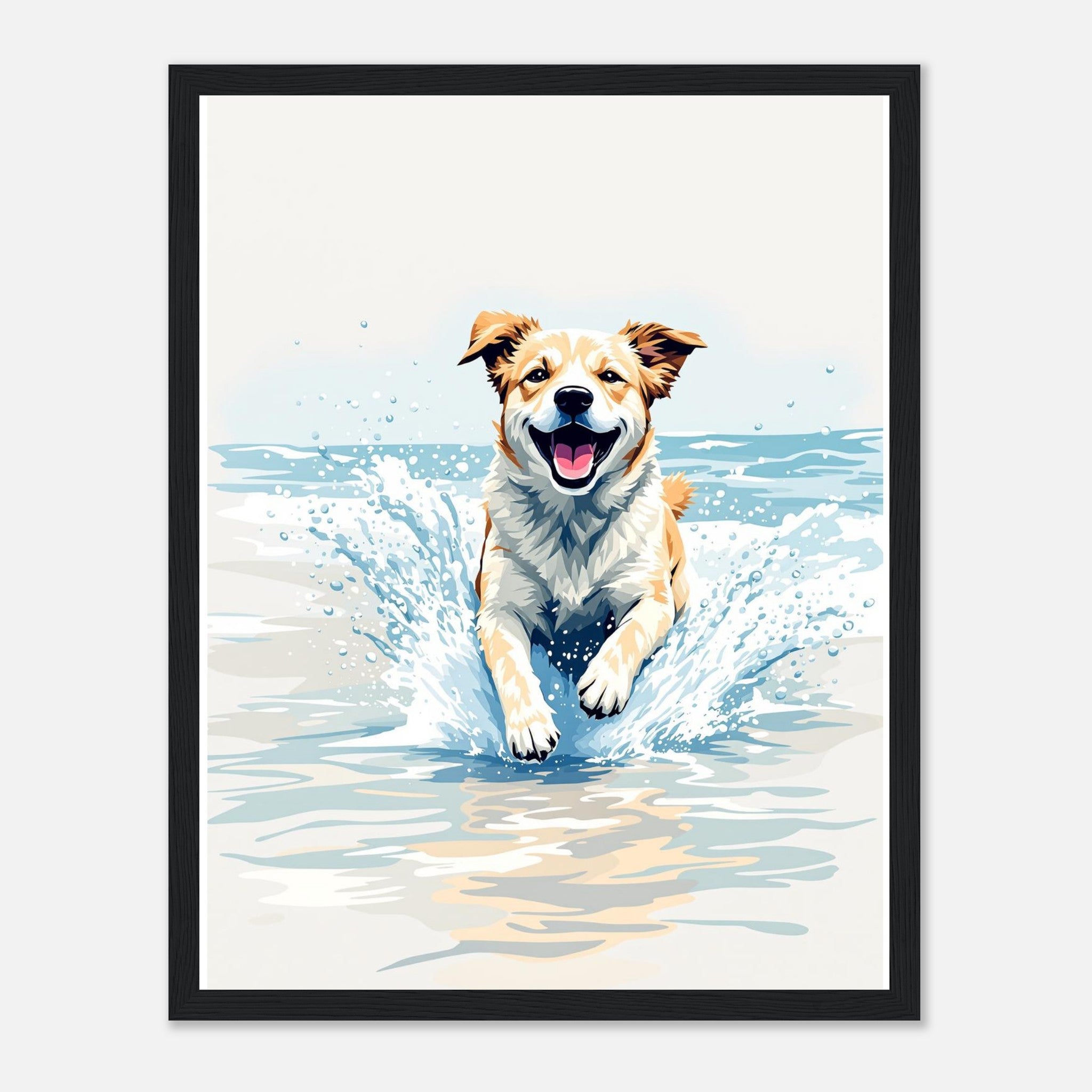 Dog At Beach Framed Print — Framed Art Print | Wild Thread Co