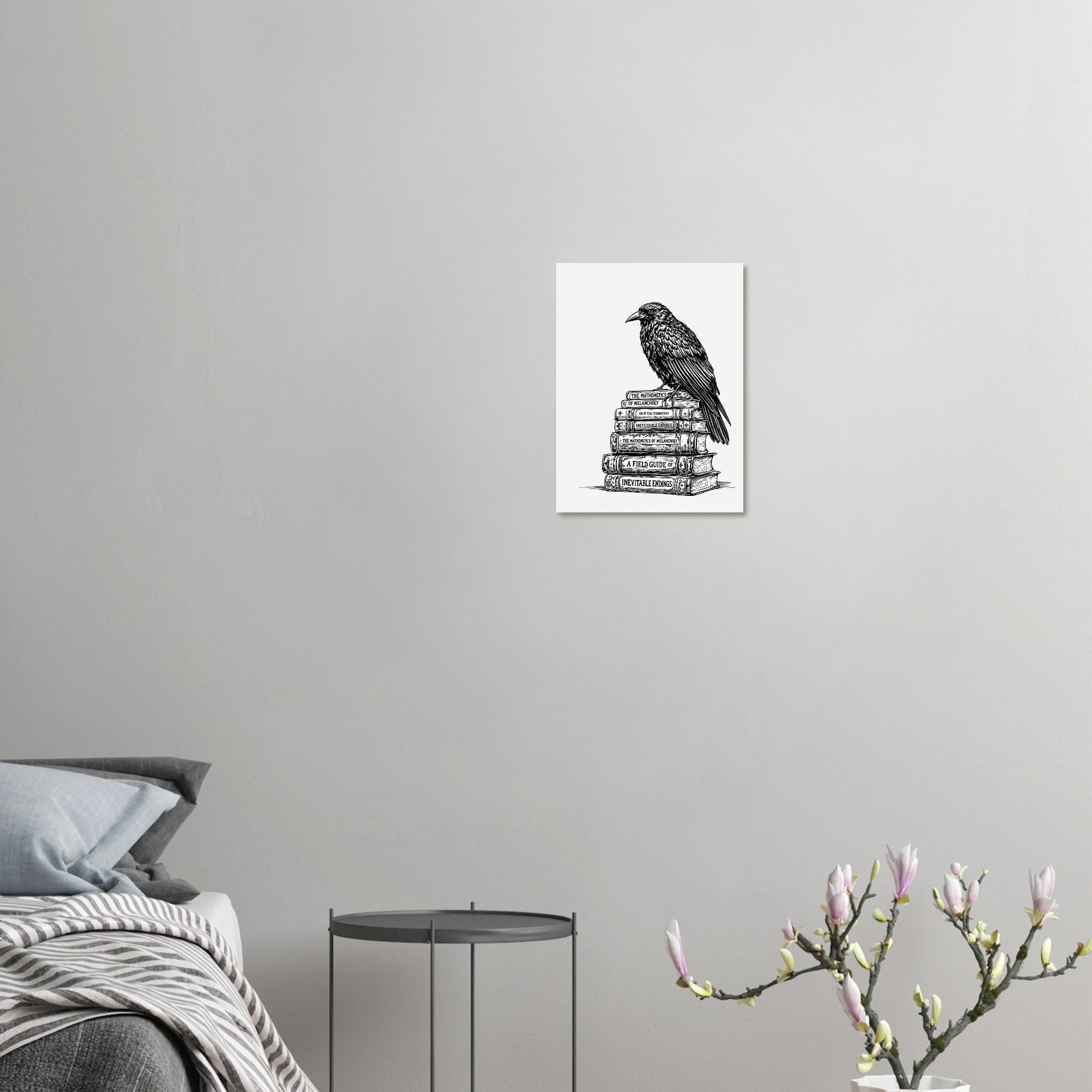 Dark Academia Raven Library Art Print Art Print — detail view | Wild Thread Co