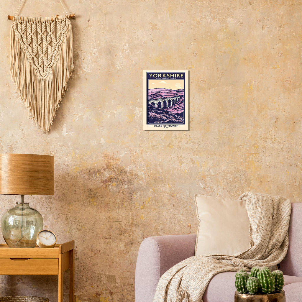 Yorkshire Moors Vintage Travel Poster Art Print — detail view | Wild Thread Co