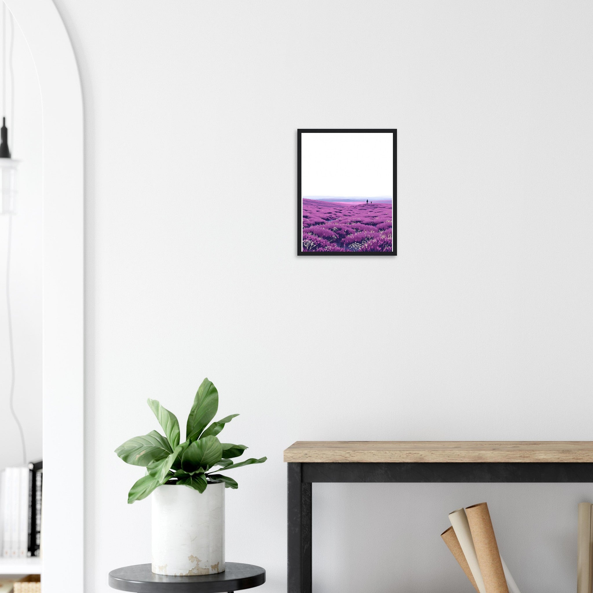 Heather Moor Purple August Framed Art Print — detail view | Wild Thread Co