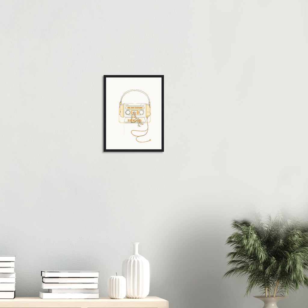 Y2k Walkman Isolation Framed Print Wall Art Ready to Hang UK Framed Art Print — detail view | Wild Thread Co