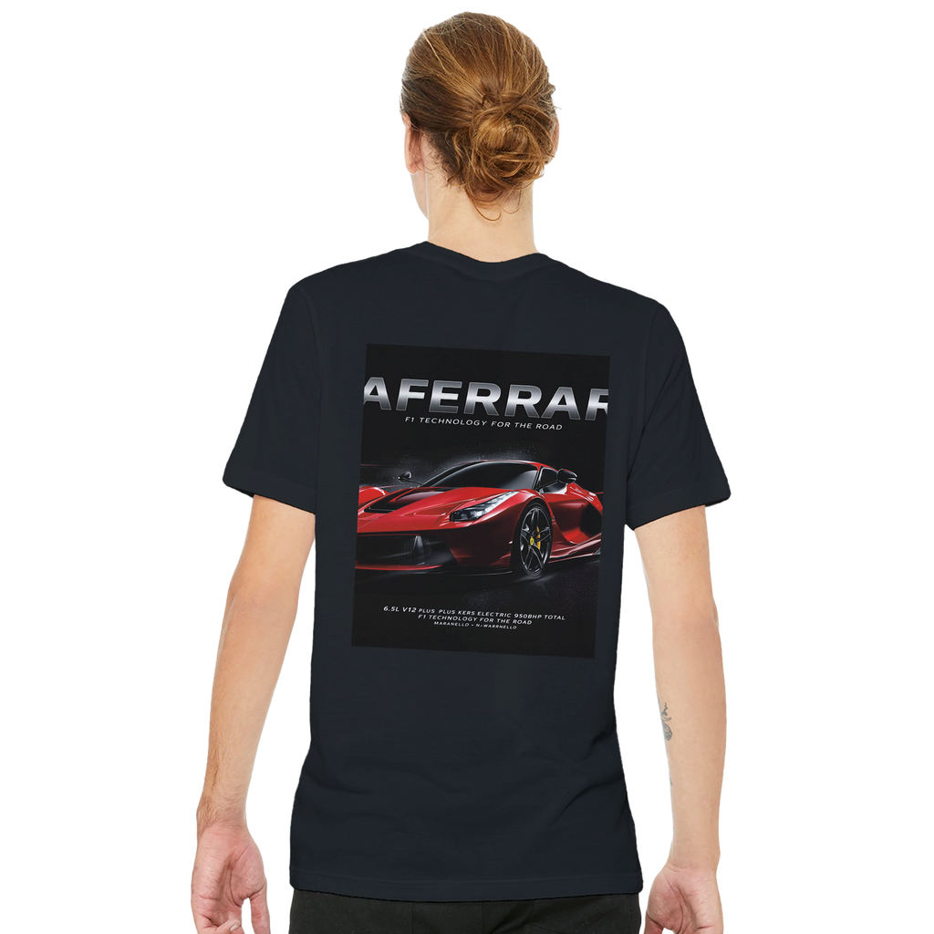 Ferrari Laferrari Hybrid Hypercar Red T-Shirt — detail view | Wild Thread Co