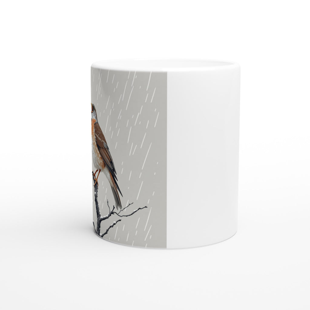 Mistle Thrush Singing Storm Mug — detail view | Wild Thread Co