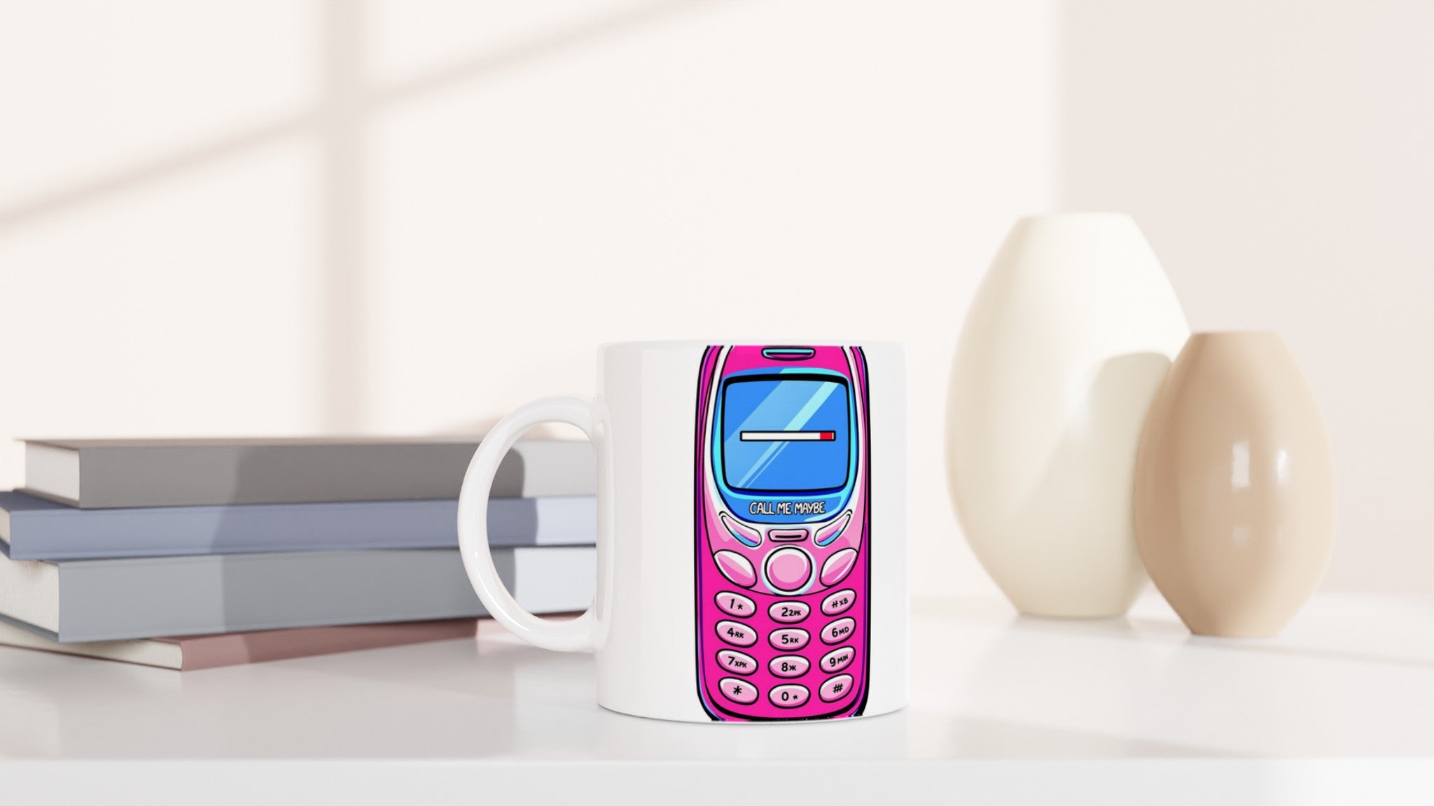Y2k Flip Phone Nostalgia Mug — detail view | Wild Thread Co