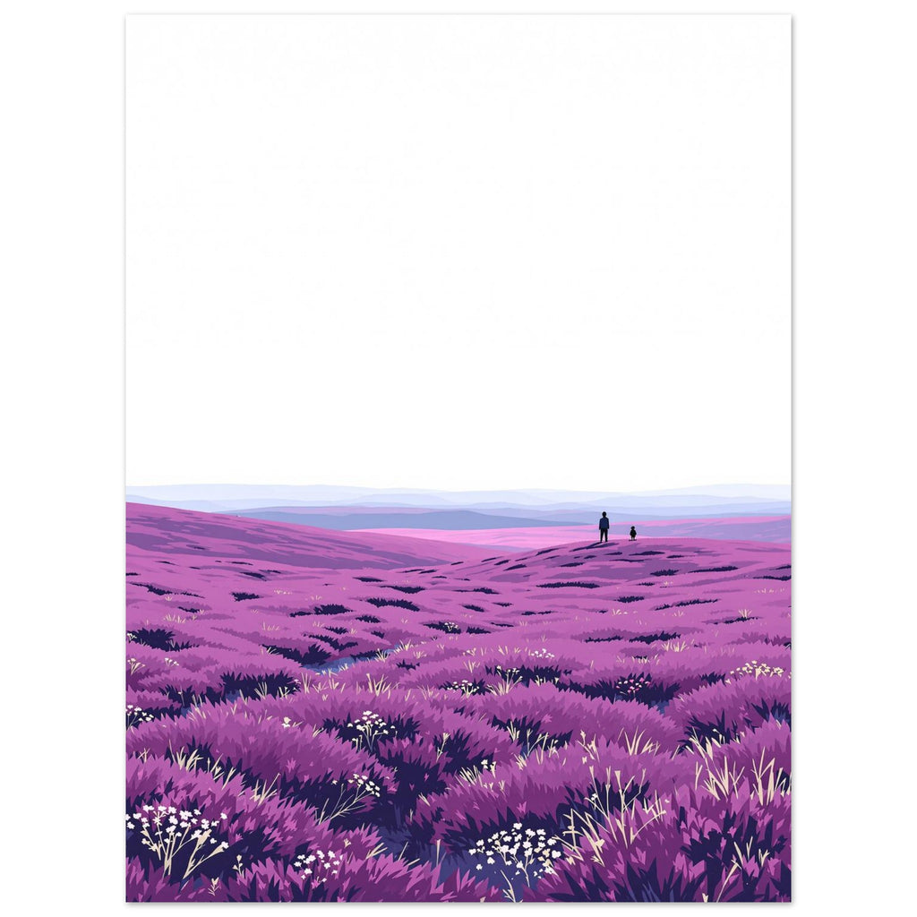 Purple Heather Moor August A1 Art Print Art Print — detail view | Wild Thread Co