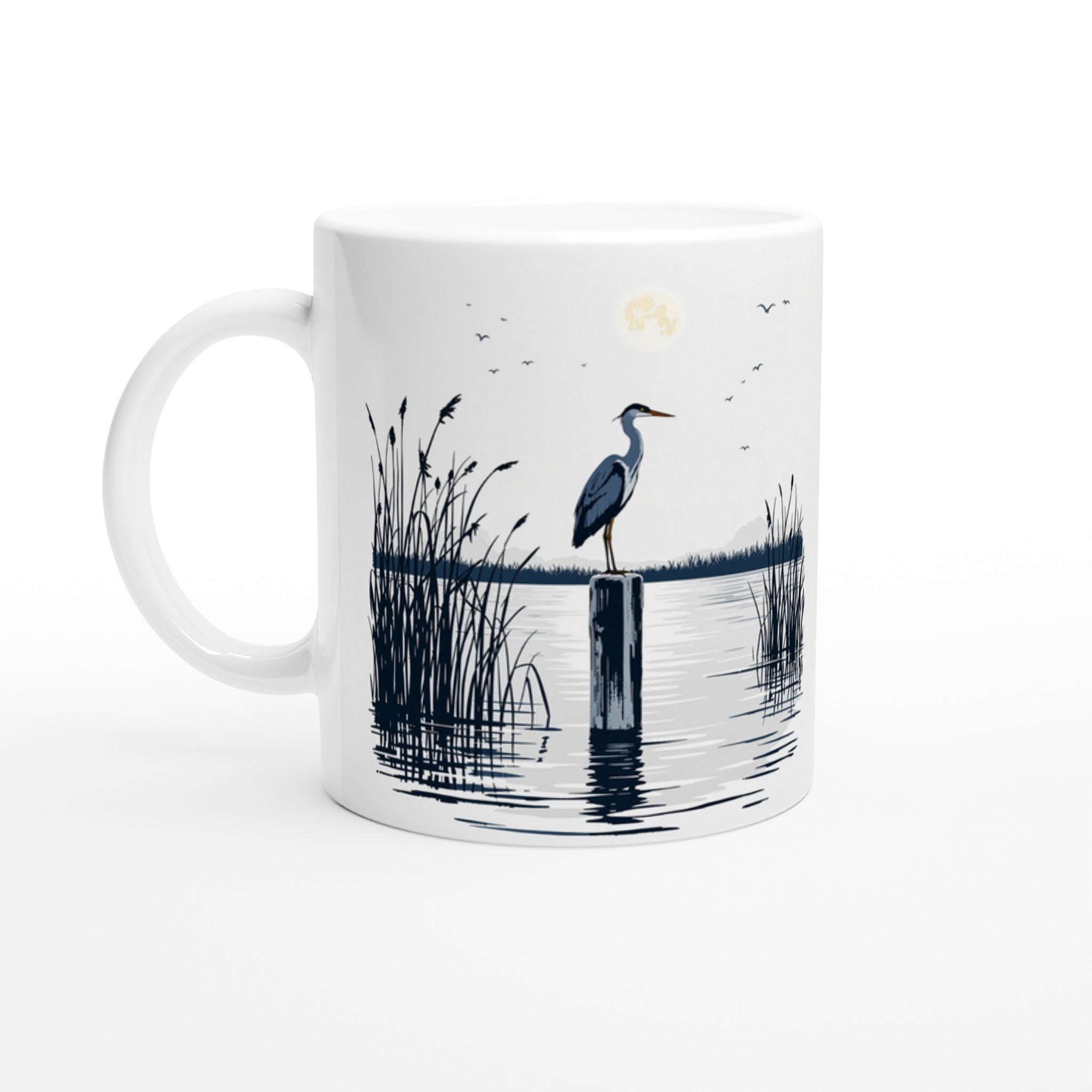 Night Heron Estuary Moonlight — Mug | Wild Thread Co UK