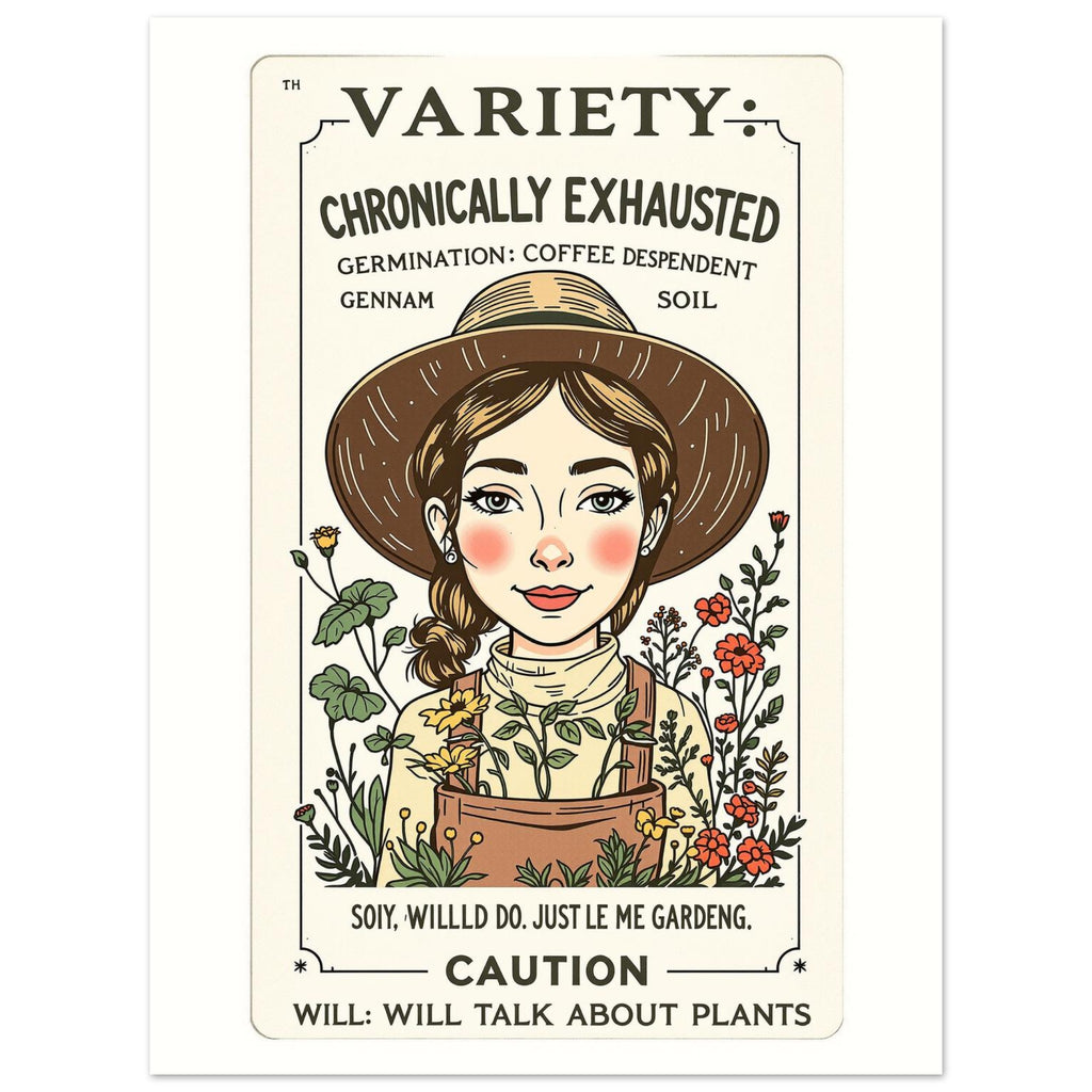 Chronically Exhausted Gardener Seed Packet Art Print Poster Wall Art UK UK Gift — Art Print | Wild Thread Co