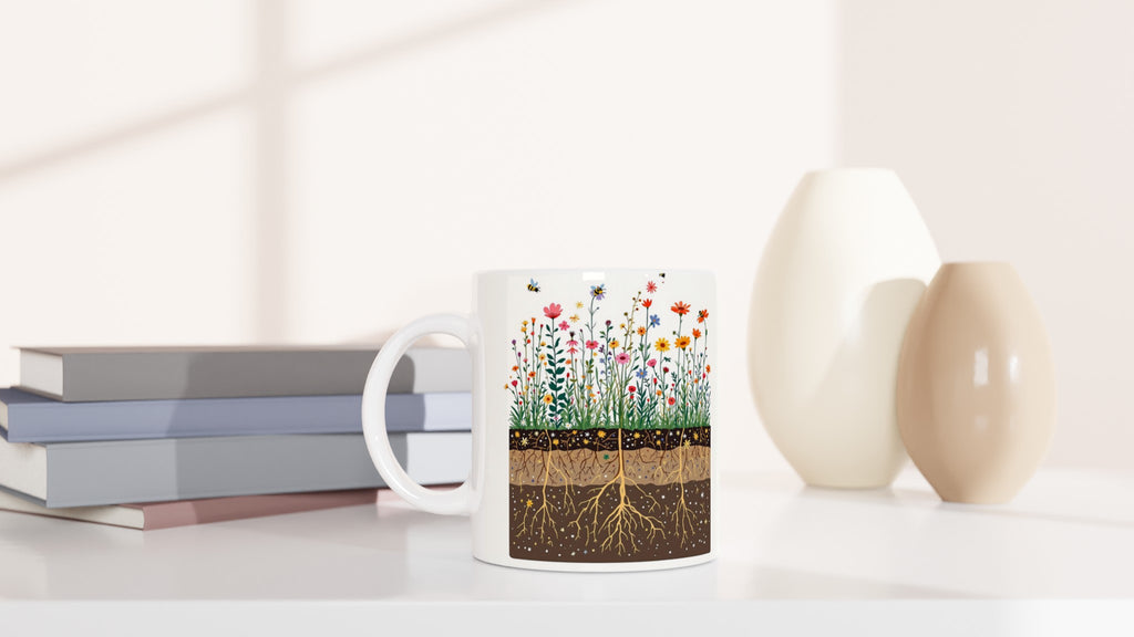 Wildflower Meadow Pollinator Mug — detail view | Wild Thread Co