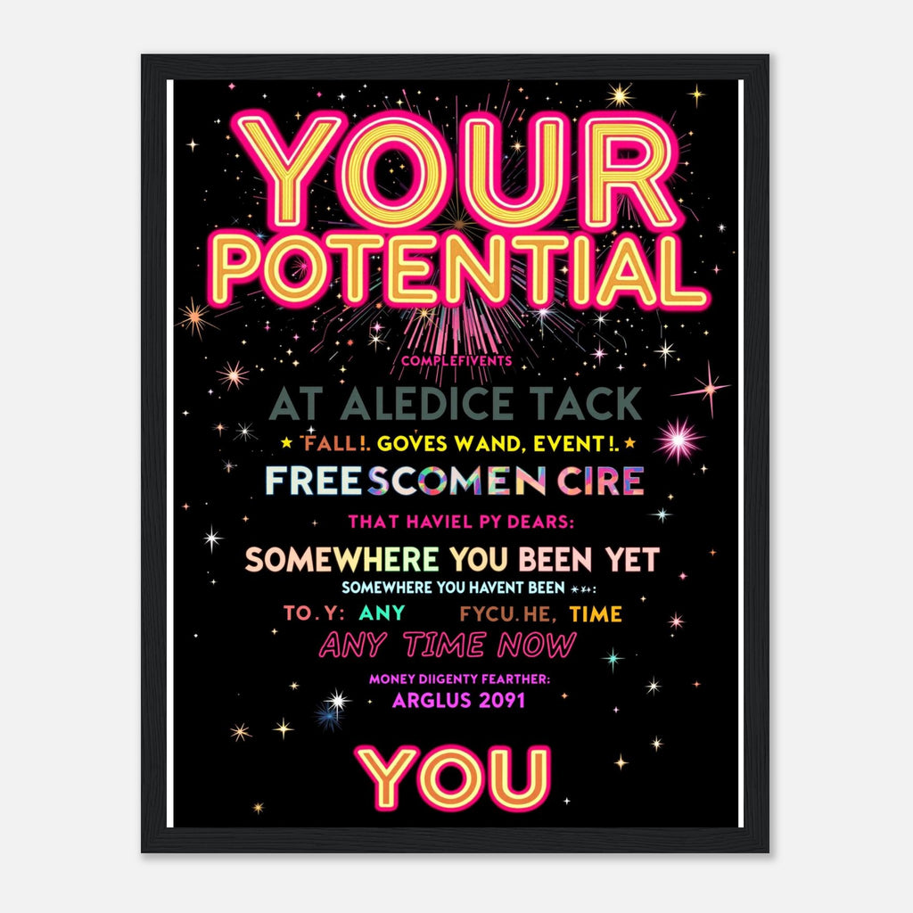 Rave Flyer Motivation Framed Print Wall Art Ready to Hang UK Framed Art Print — detail view | Wild Thread Co