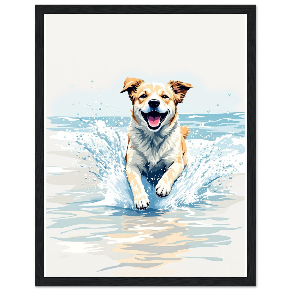 Dog At Beach Framed Print — Framed Art Print | Wild Thread Co