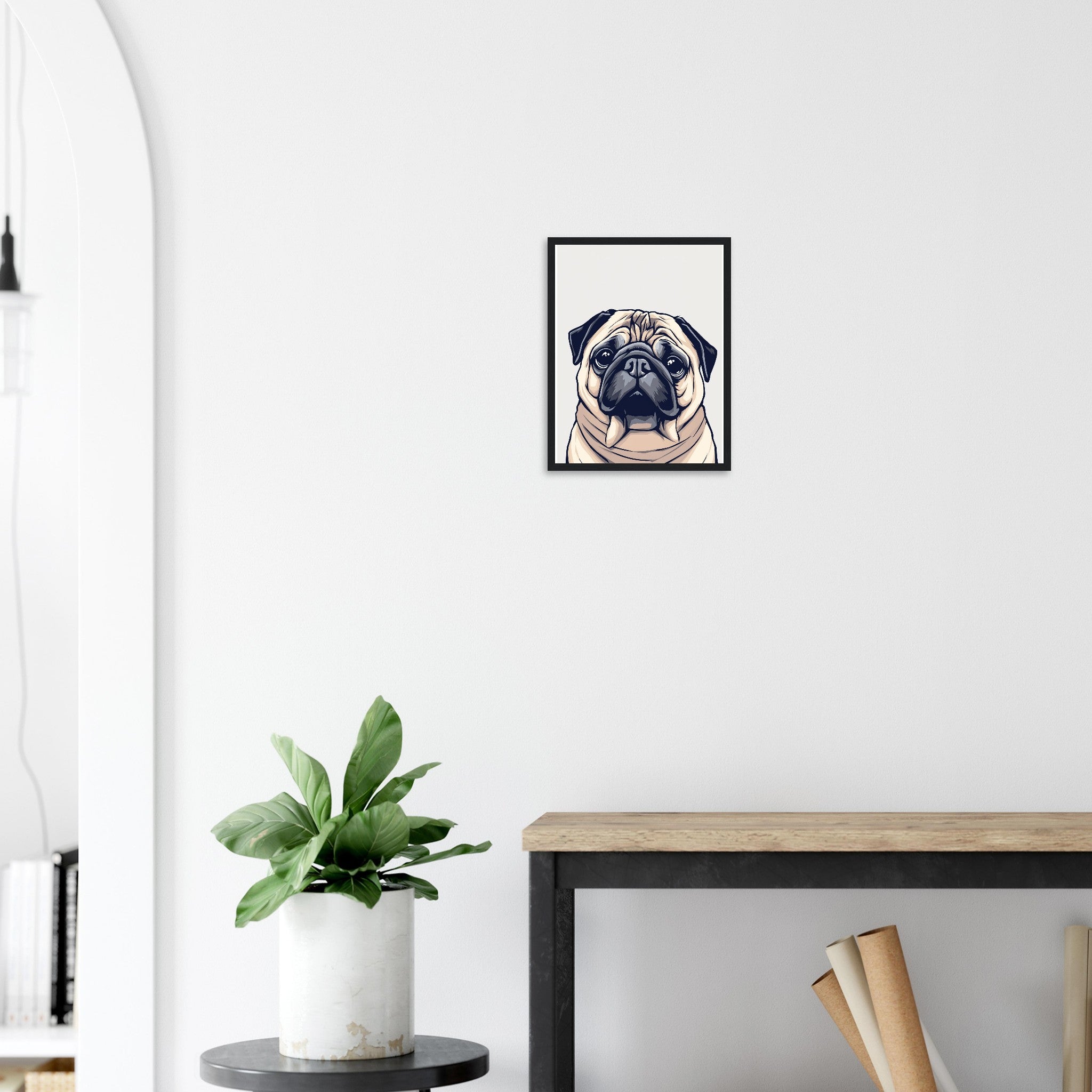 Pug Life Framed Art Print — detail view | Wild Thread Co