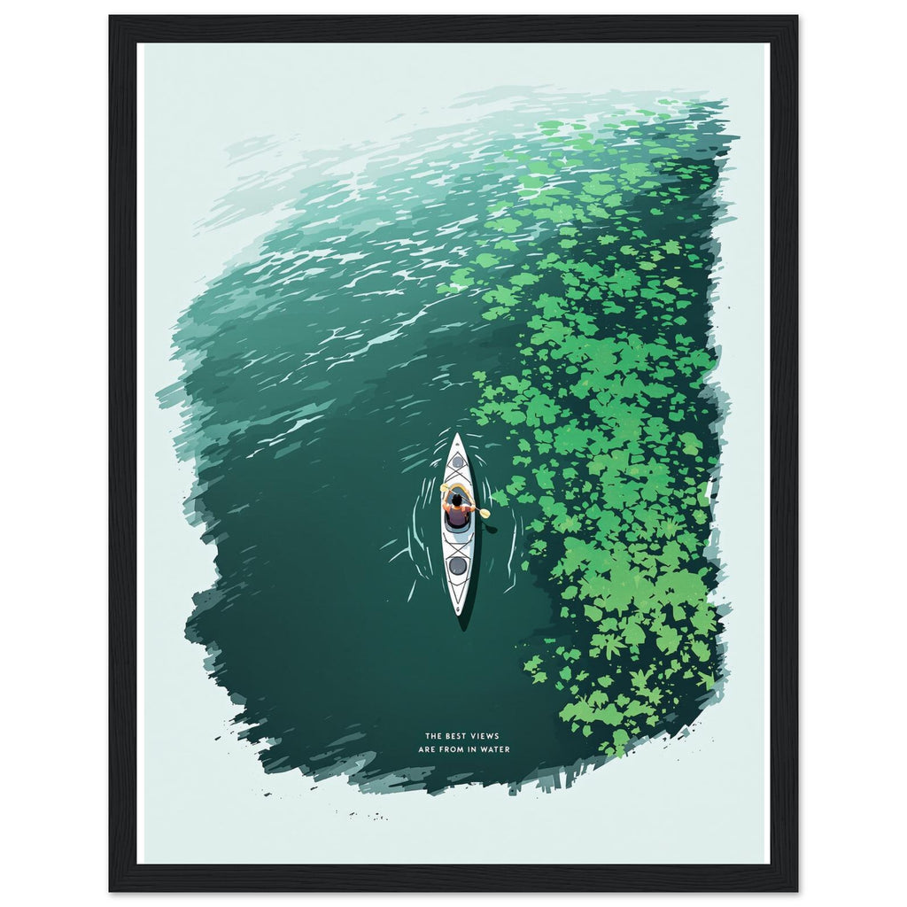 Sea Kayaking Aerial Framed Print Wall Art Ready to Hang UK — Framed Art Print | Wild Thread Co UK