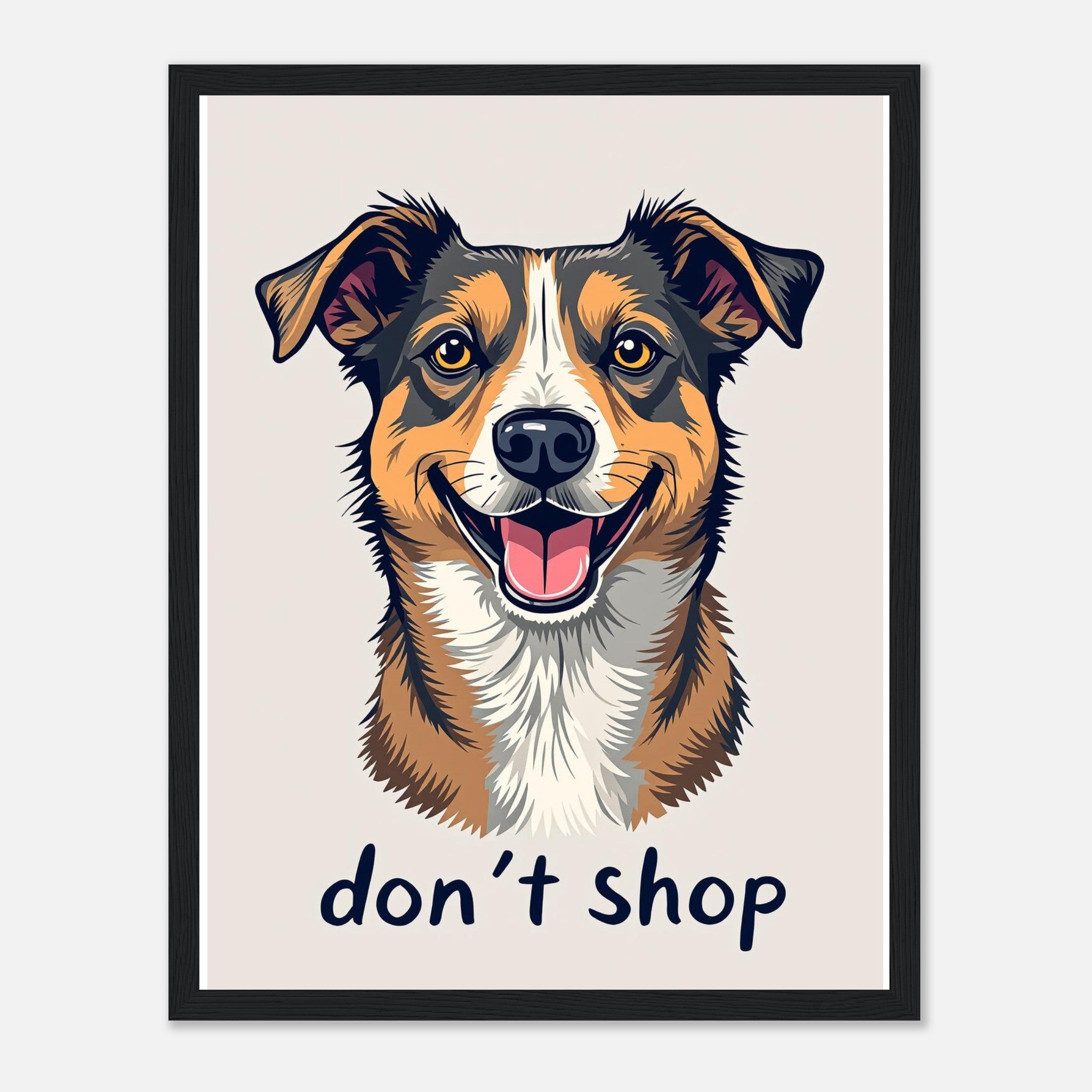 Rescue Dog Hero Art Framed Print Wall Art Ready to Hang UK Framed Art Print — detail view | Wild Thread Co