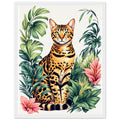Bengal Cat Jungle Framed Art Print — detail view | Wild Thread Co