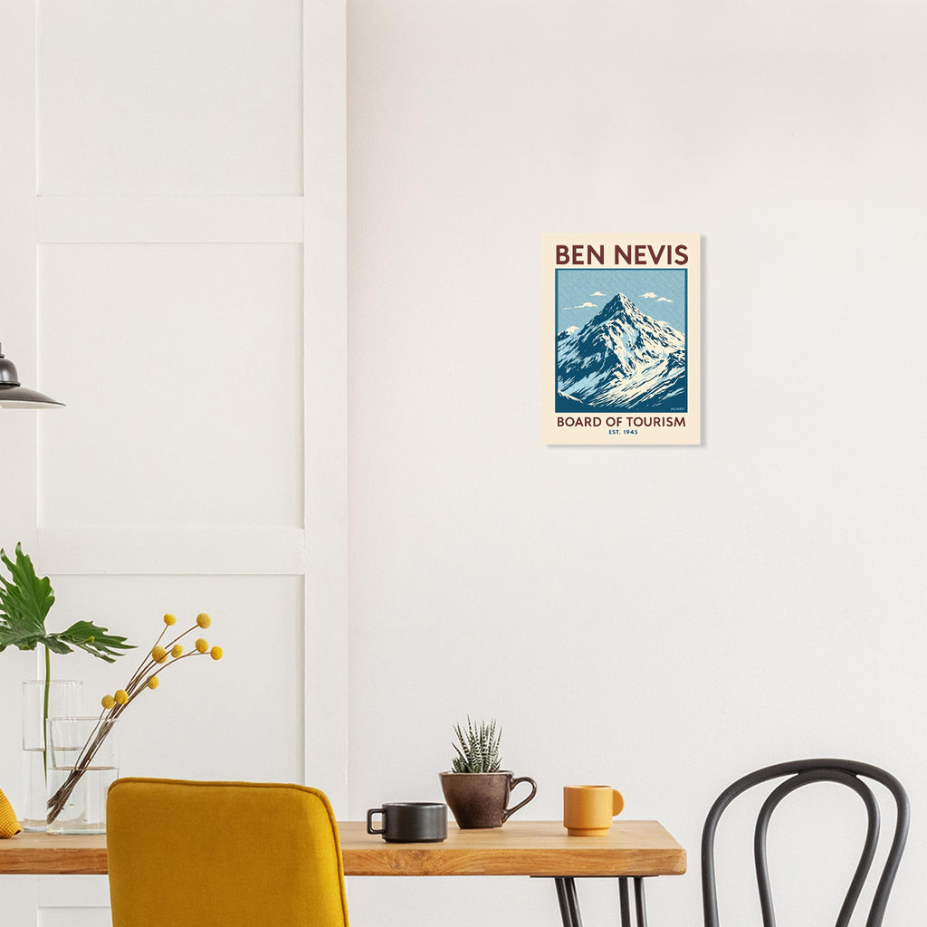 Ben Nevis Vintage Travel Poster Art Print — detail view | Wild Thread Co
