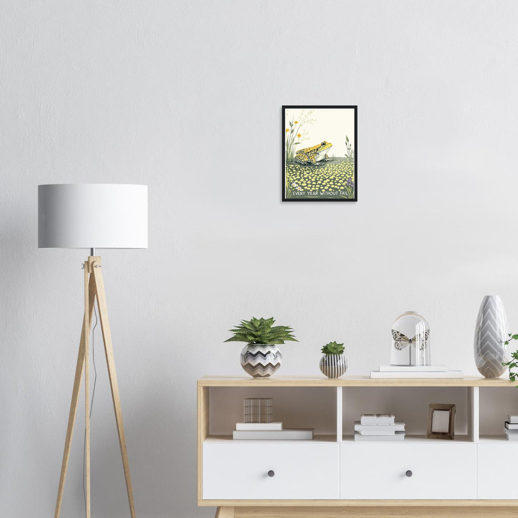 Common Frog Pond Spawn Spring Framed Art Print — detail view | Wild Thread Co