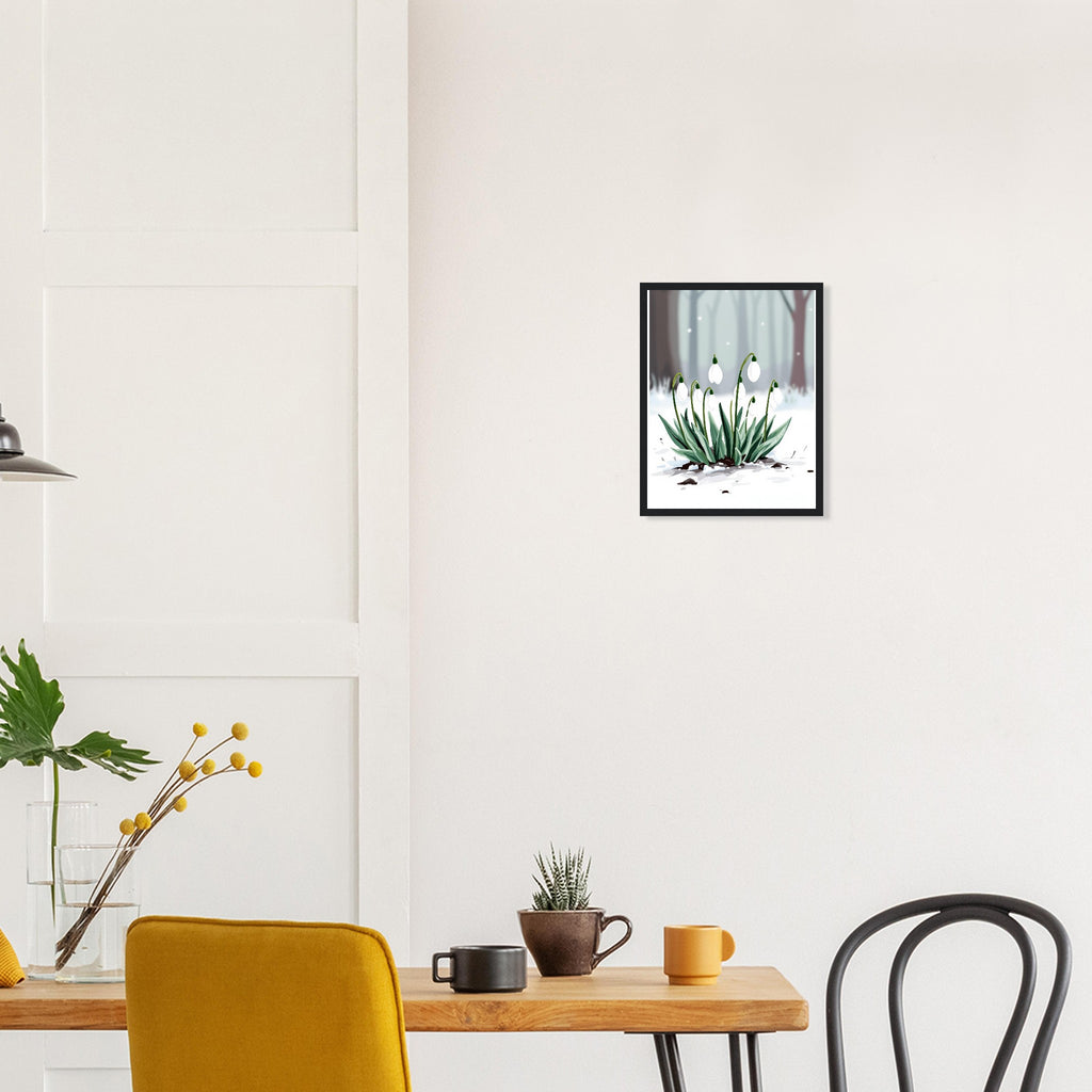 Snowdrop February First Flowers Framed Art Print — detail view | Wild Thread Co