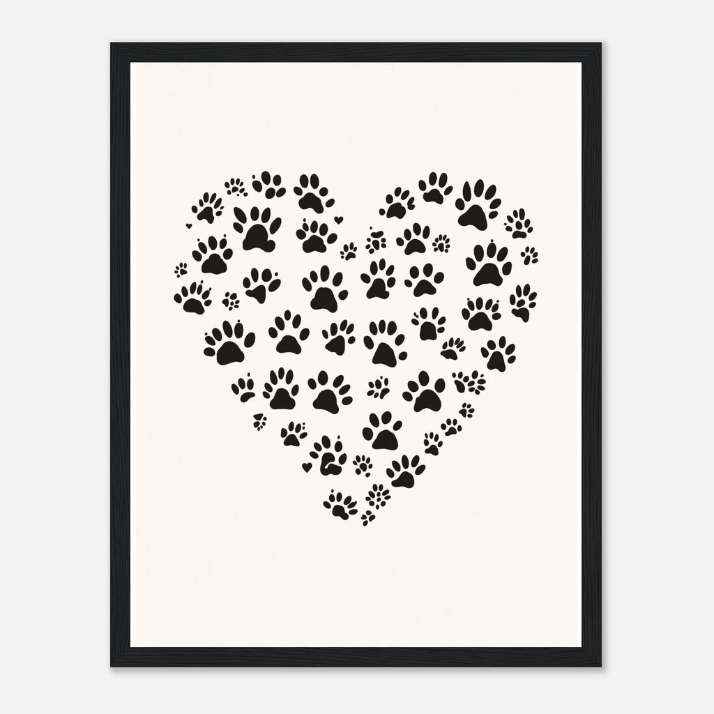Cat Paw Prints Art Framed Print Wall Art Ready to Hang UK Framed Art Print — detail view | Wild Thread Co