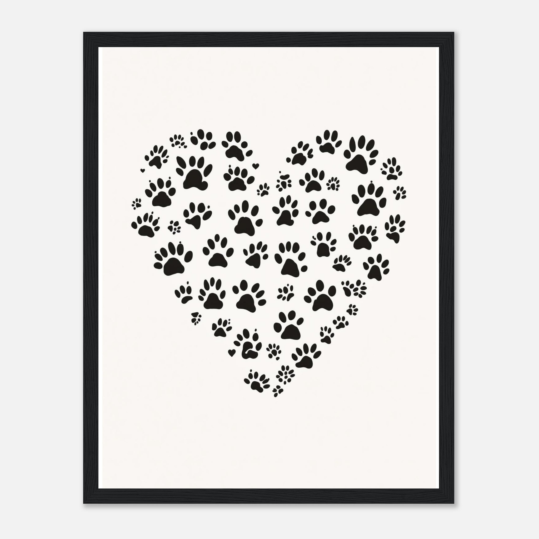 Cat Paw Prints Art Framed Print Wall Art Ready to Hang UK Framed Art Print — detail view | Wild Thread Co