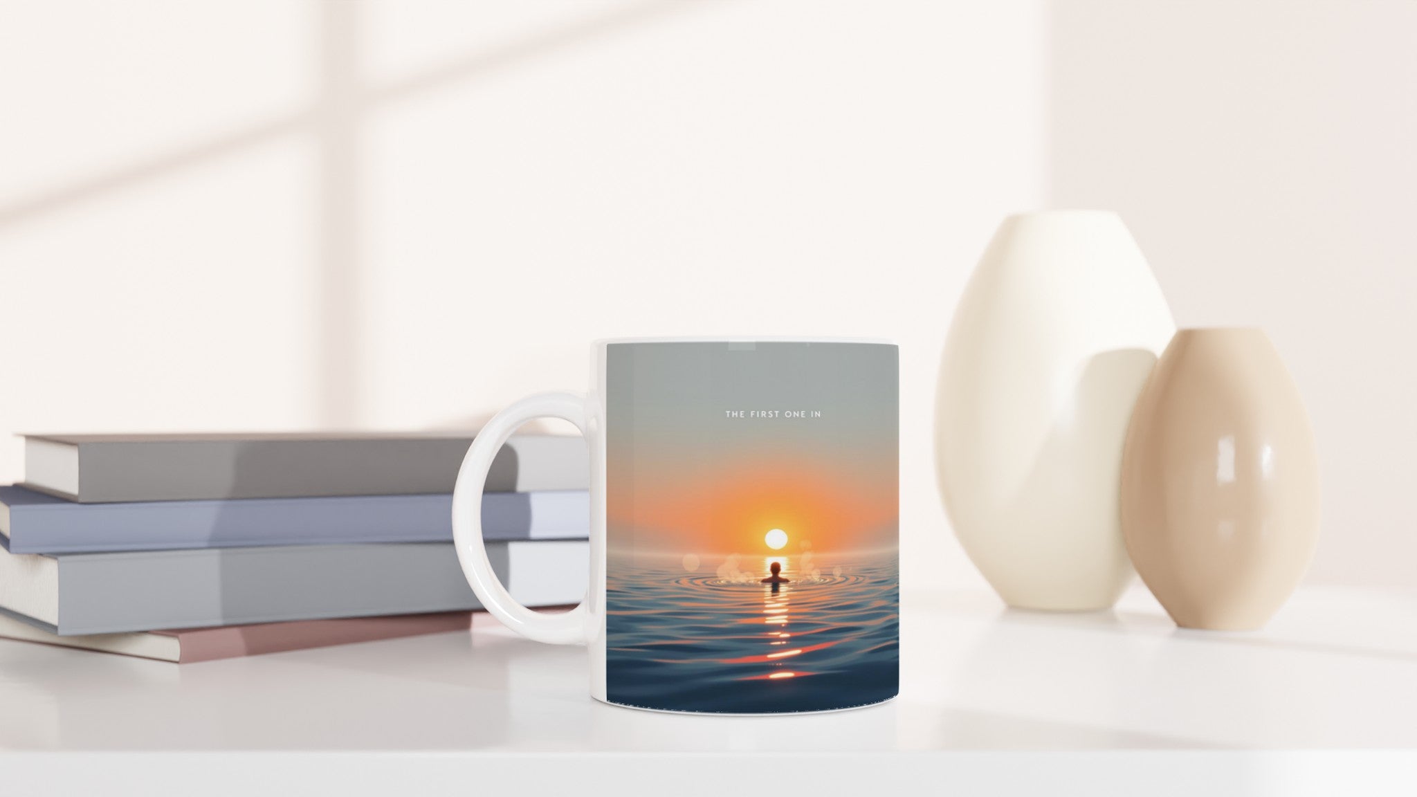 Open Water Dawn Swim Mug — detail view | Wild Thread Co