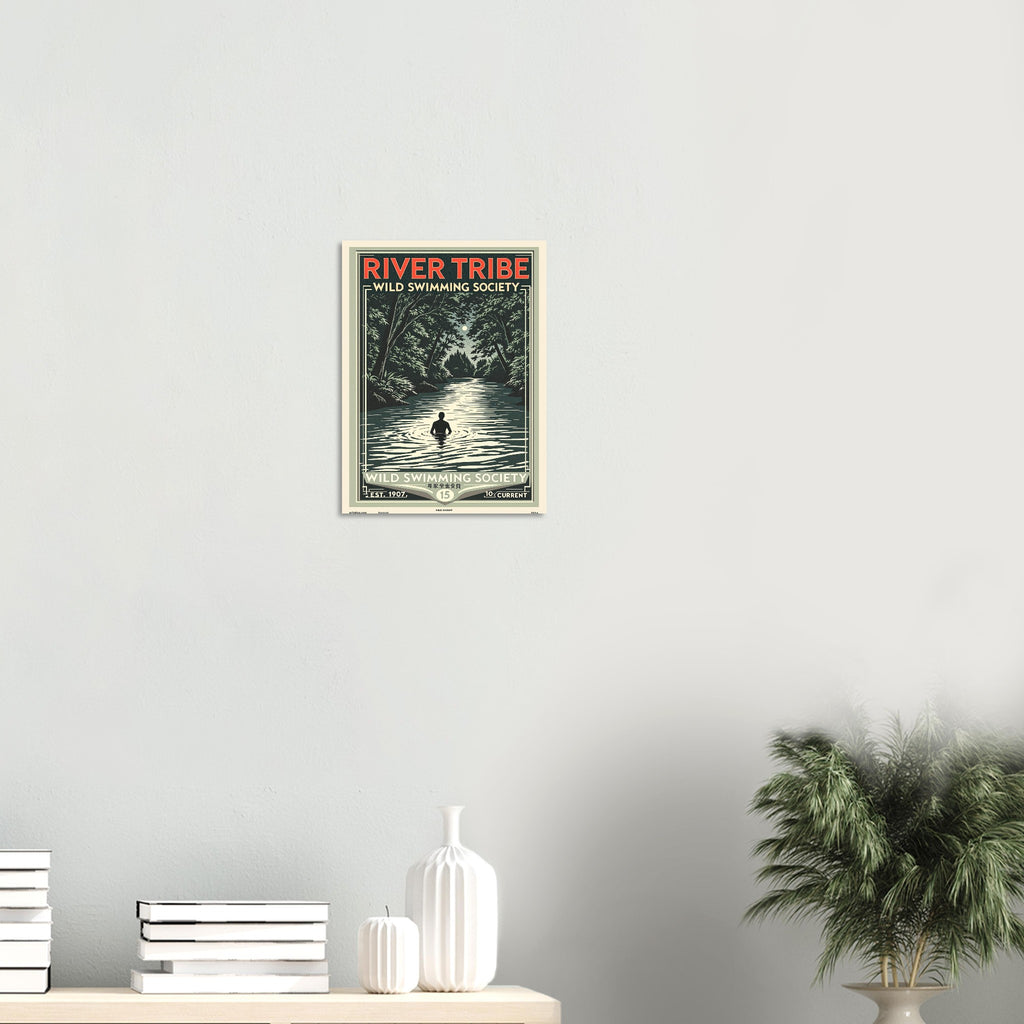 River Tribe Vintage Travel Poster Art Print — detail view | Wild Thread Co