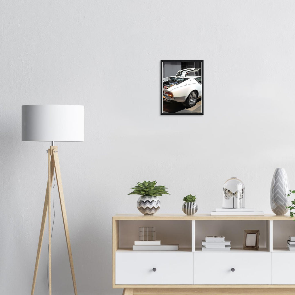 De Tomaso Mangusta Framed Art Print — detail view | Wild Thread Co