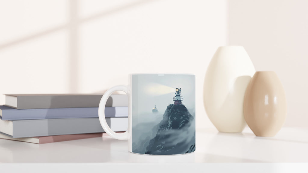 Coastal Fog Horn Headland Ship Mug — detail view | Wild Thread Co