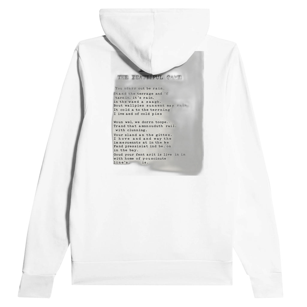 Retro Football Terrace Poetry Hoodie — detail view | Wild Thread Co