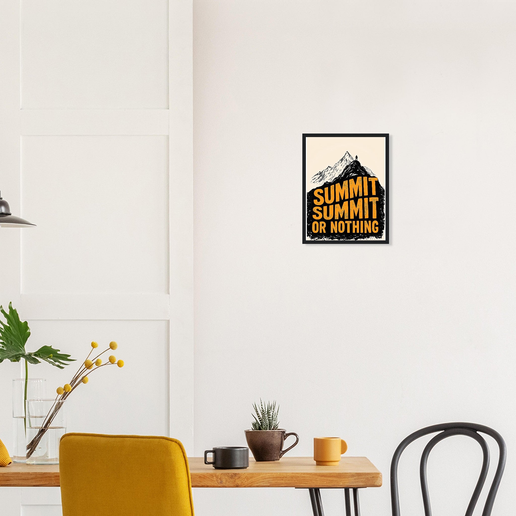 Gorpcore Mountain Summit Framed Print Wall Art Ready to Hang UK Framed Art Print — detail view | Wild Thread Co