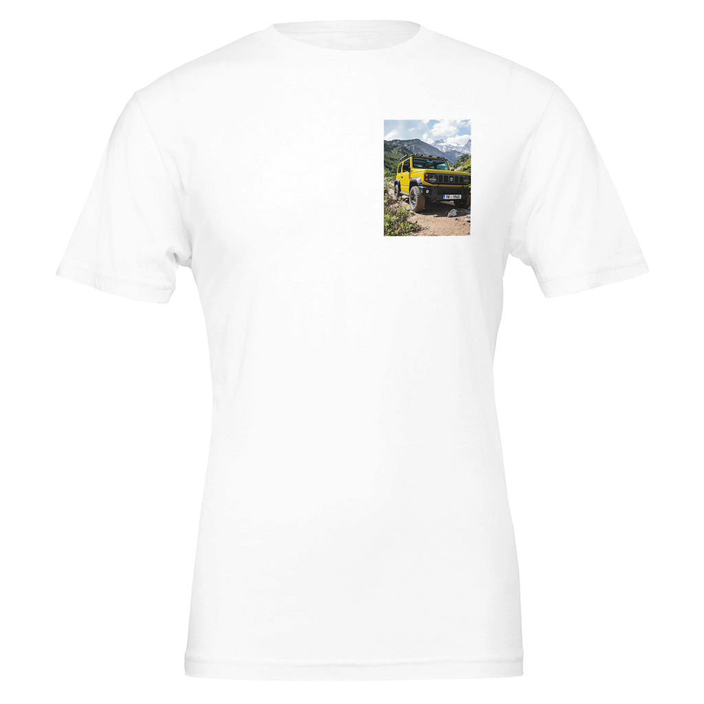Suzuki Jimny Mountain T-Shirt — detail view | Wild Thread Co