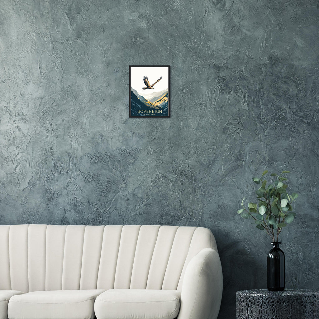 Golden Eagle Highland Glen Thermal Framed Art Print — detail view | Wild Thread Co