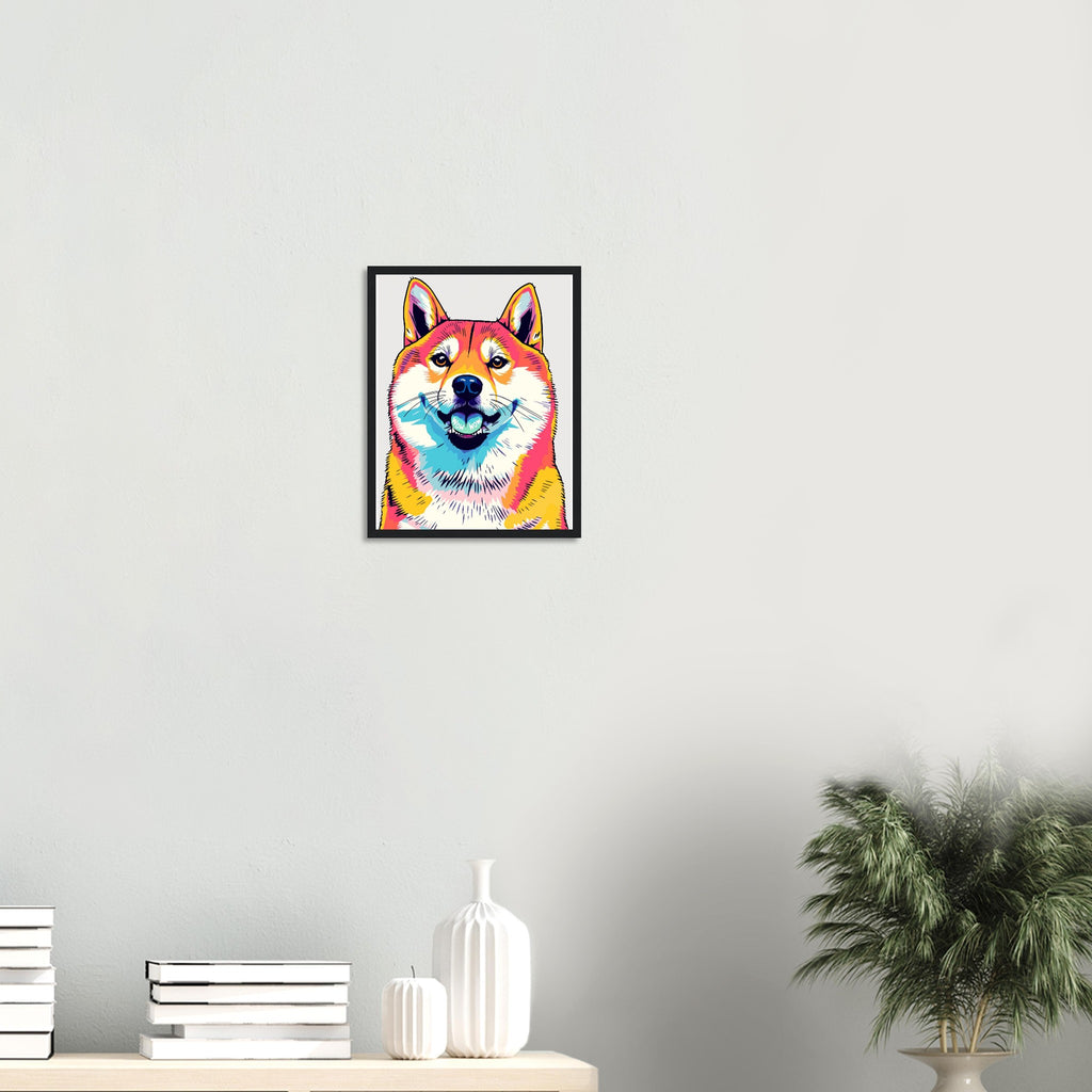 Shiba Inu Meme Framed Art Print — detail view | Wild Thread Co