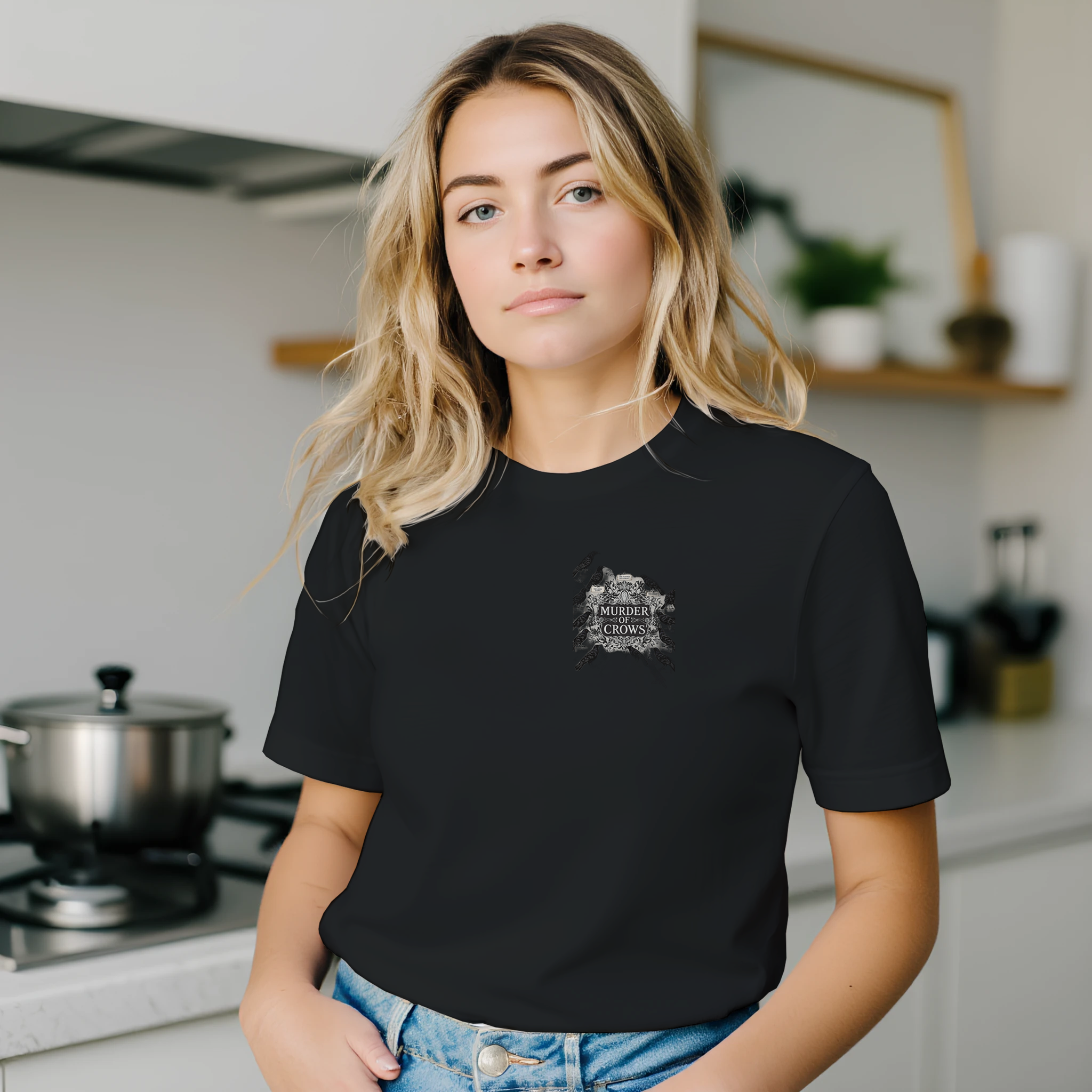 Dark Academia Ravens Murder T-Shirt — detail view | Wild Thread Co