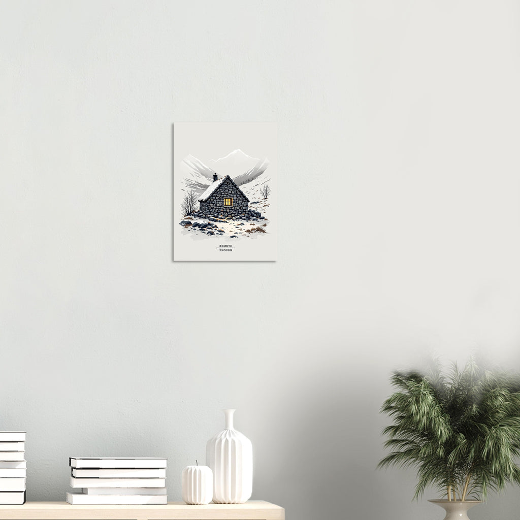 Mountain Bothy A1 Art Print Art Print — detail view | Wild Thread Co
