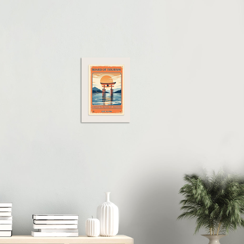 Hiroshima Vintage Travel Poster Art Print — detail view | Wild Thread Co